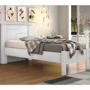 Cama de Solteiro Pérola Branca